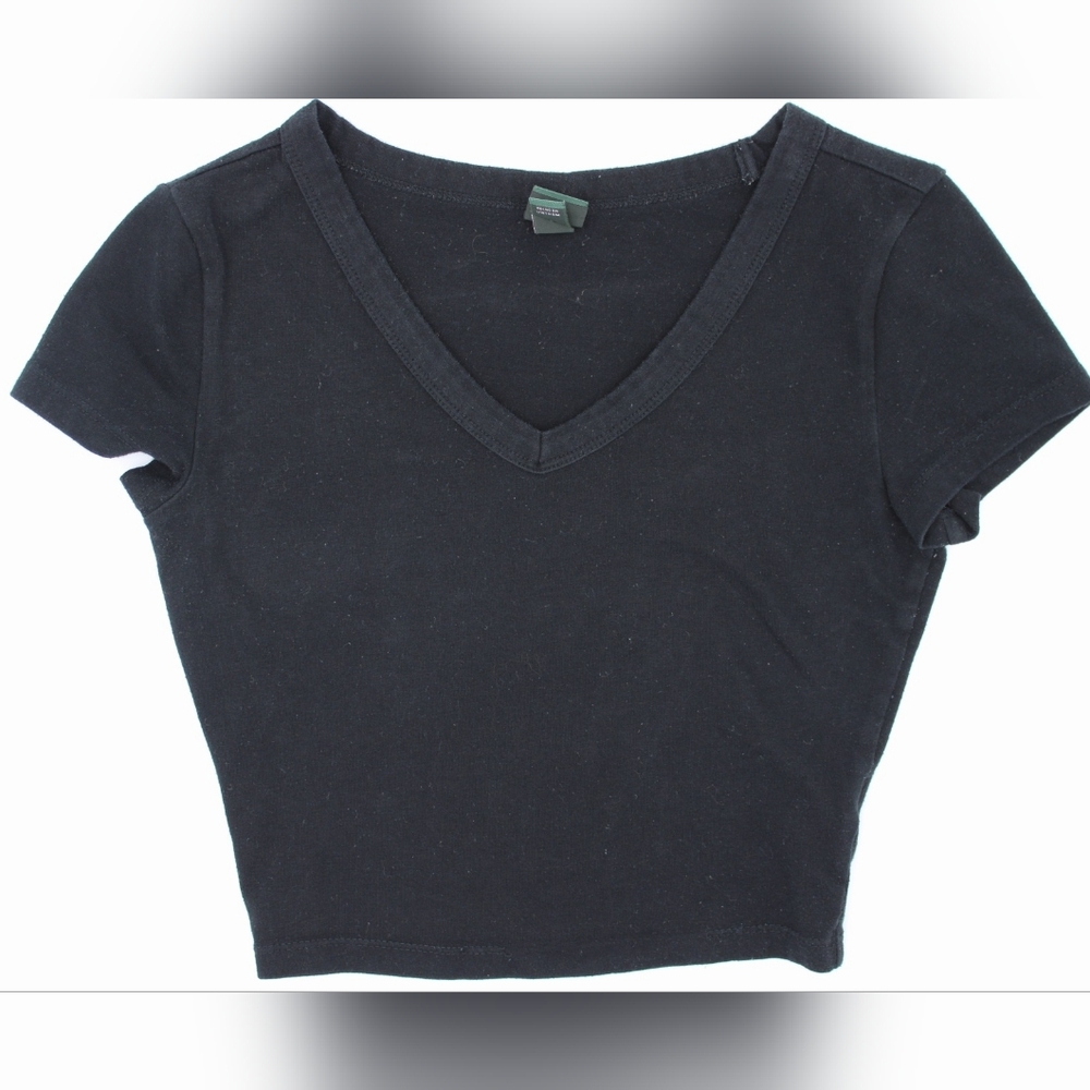 Wild Fable Black V-Neck Crop Top – XXS
